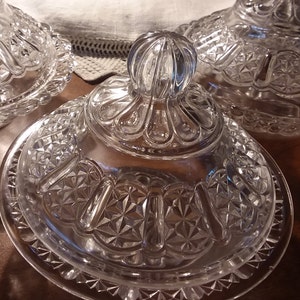 Adams & Co. Cottage Glass aka Dinner Bell Covered Glass Butter Dish
