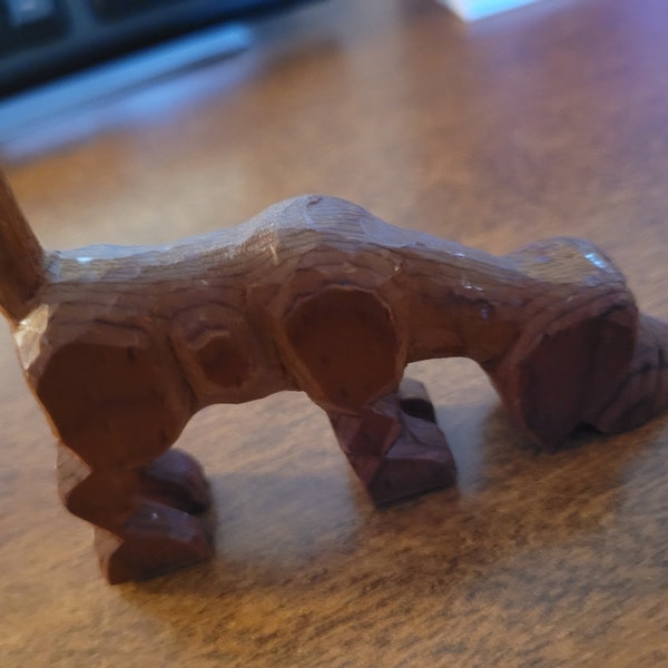 Hand Carved Wooden Bloodhound Figurine