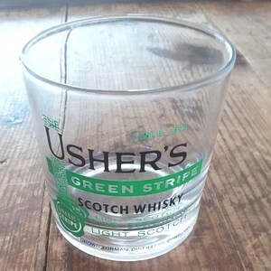Usher&#39;s Green Stripe Scotch Whiskey Lowball Glass