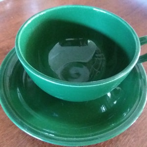 Homer Laughlin Rhythm Forest Green Cup & Saucer