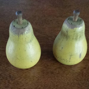 Wooden Pear Salt & Pepper Shakers