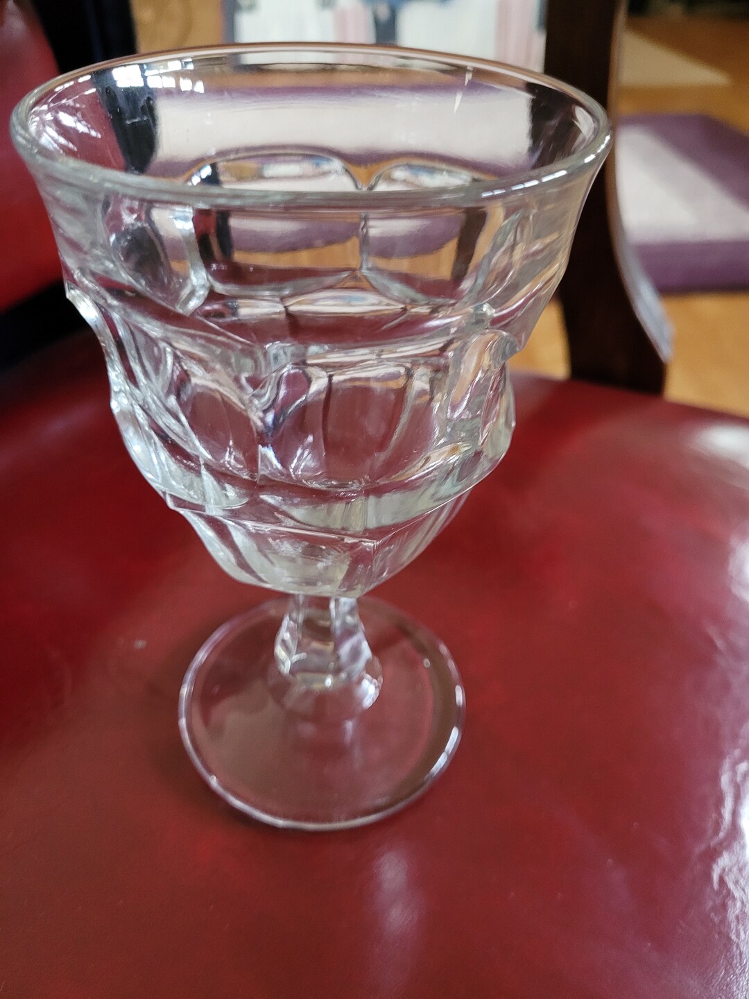 Westmoreland Clear Glass Water Goblet Stacked Mark on Base Etsy