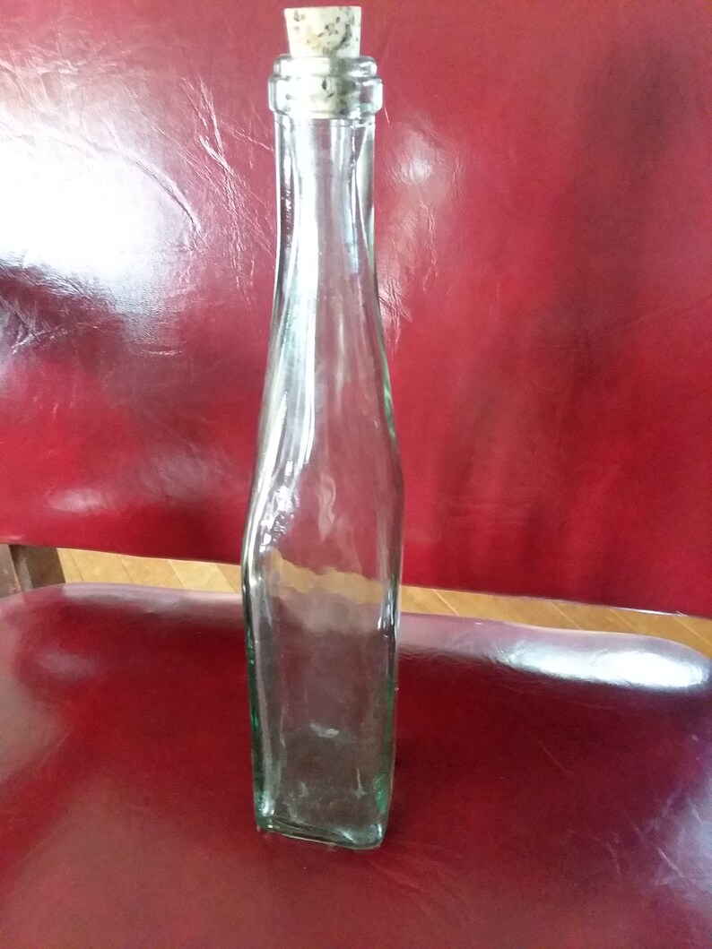 Olive Oil Tall Glass Cork Top Bottle Etsy