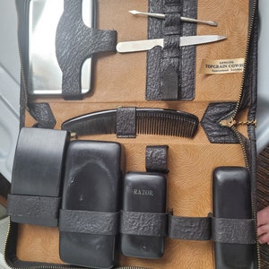 Men&#39;s Grooming Kit - Leather w/Zipper Closure
