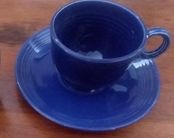 Homer Laughlin Fiesta Cobalt Coffee/Teacup & Saucer