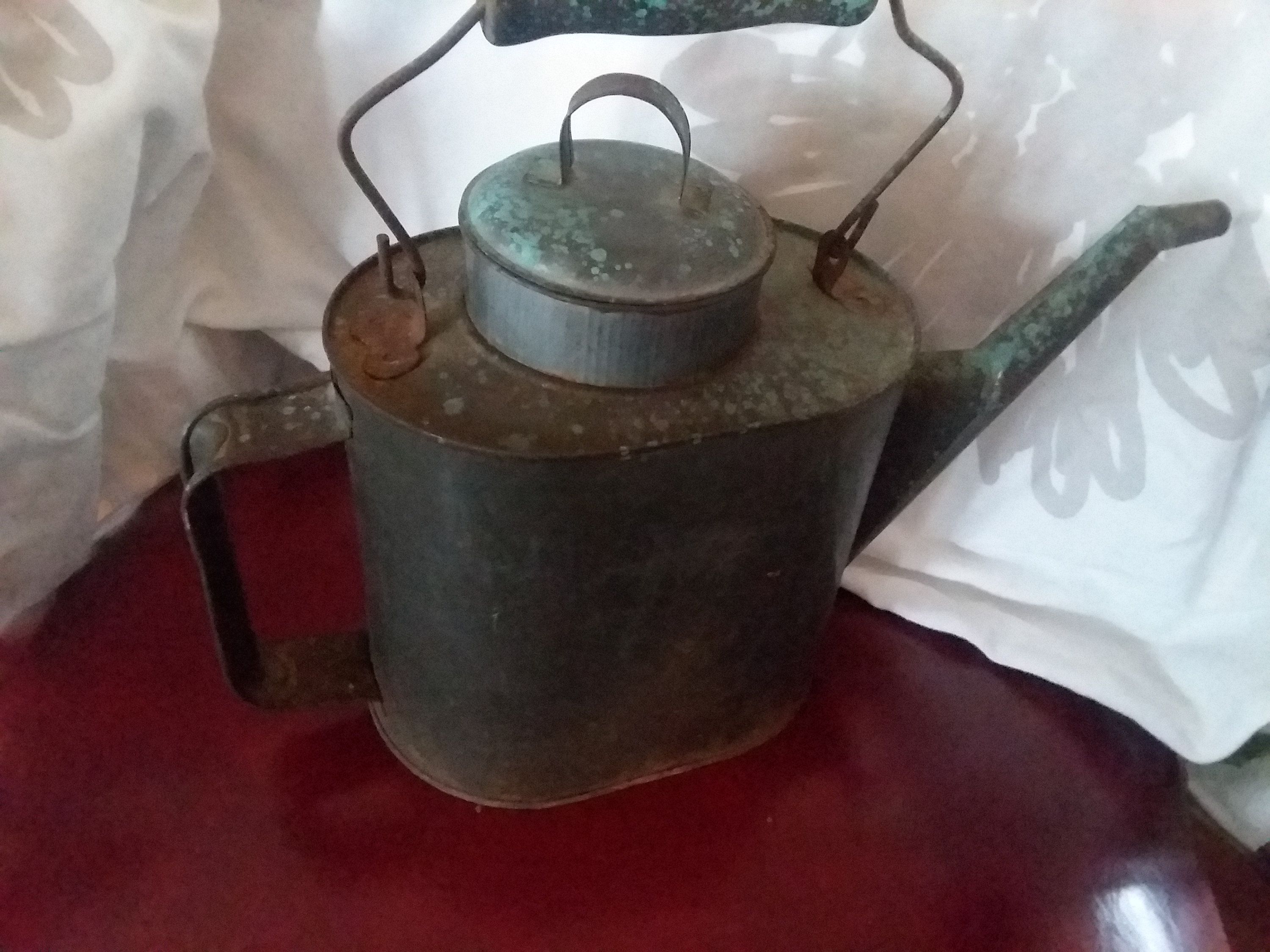 Primitive Handmade Soldered Tin Tea Kettle W/bail Handle Etsy
