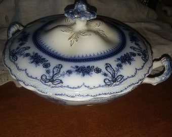 Johnson Bros Flow Blue Covered Tureen - No Ladle