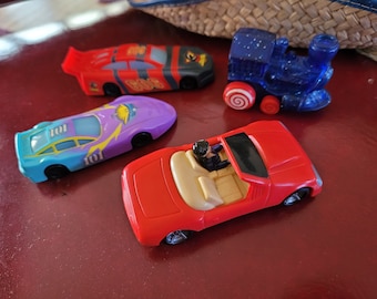 4 Toy Vintage Cars - Back to the Future, NASCAR Racing, D C Comics - Sold Separately