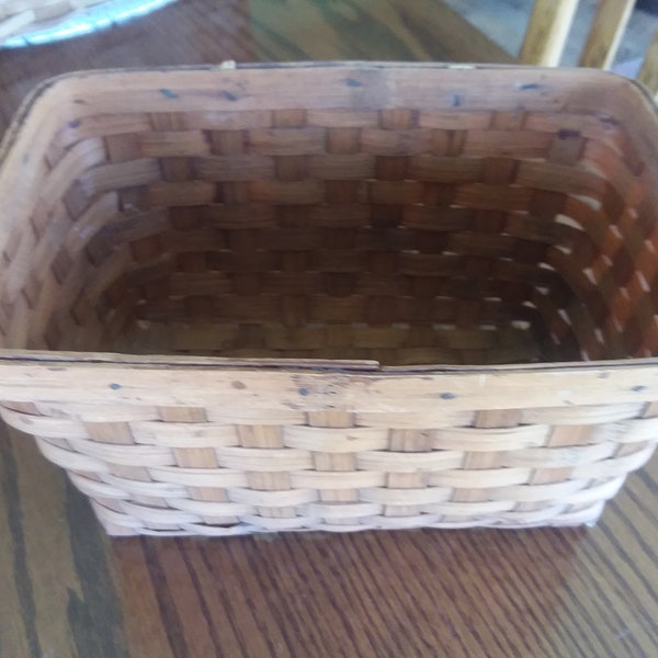 Splint Wood Woven Rectangular Basket