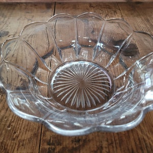 EAPG Glass Paneled Bowl w/Scalloped Edge