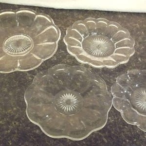Heisey Clear Glass Plates - Set 4