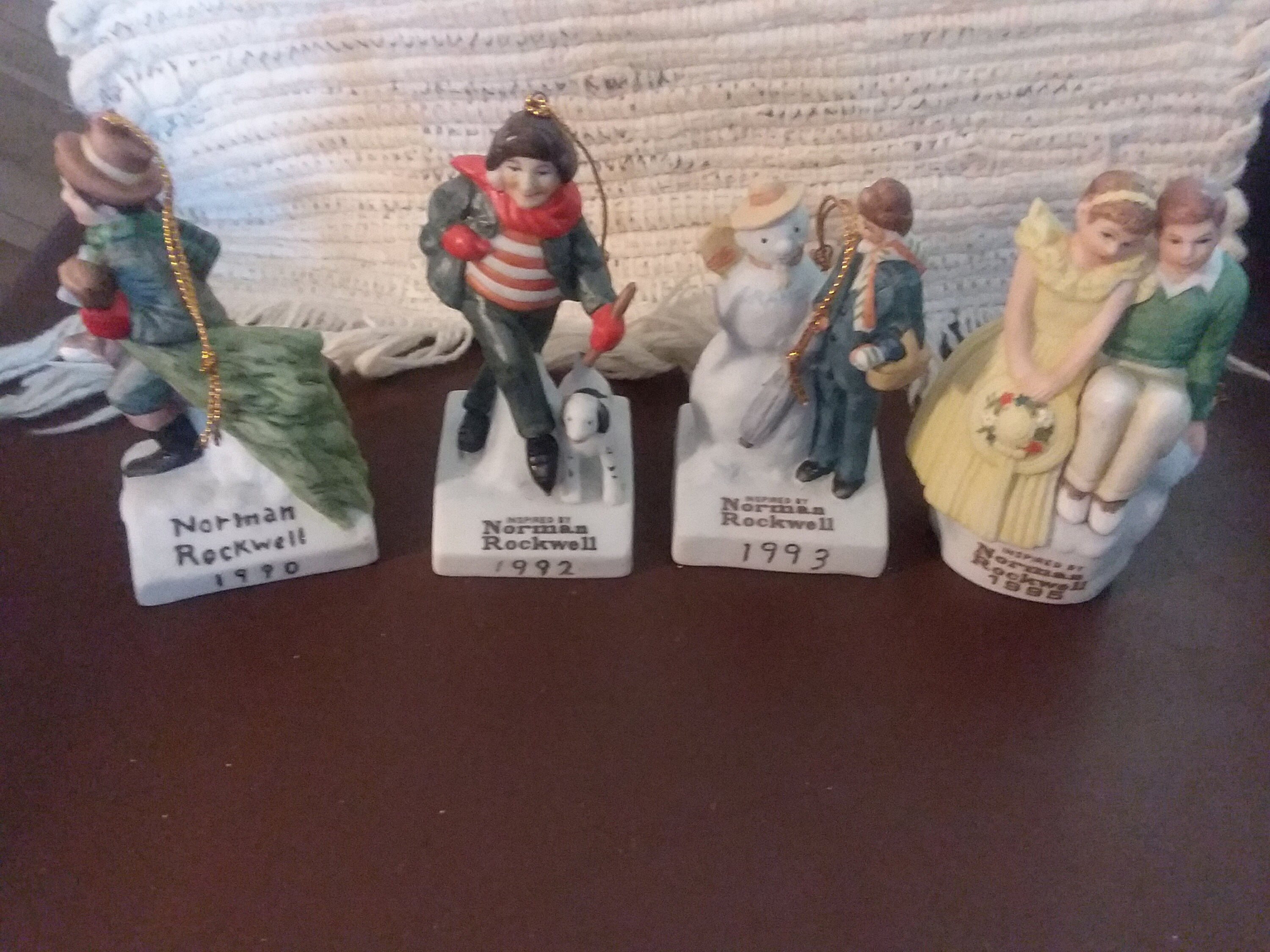 Set of 4 Norman Rockwell Ornaments/figurines Dave Grossman - Etsy