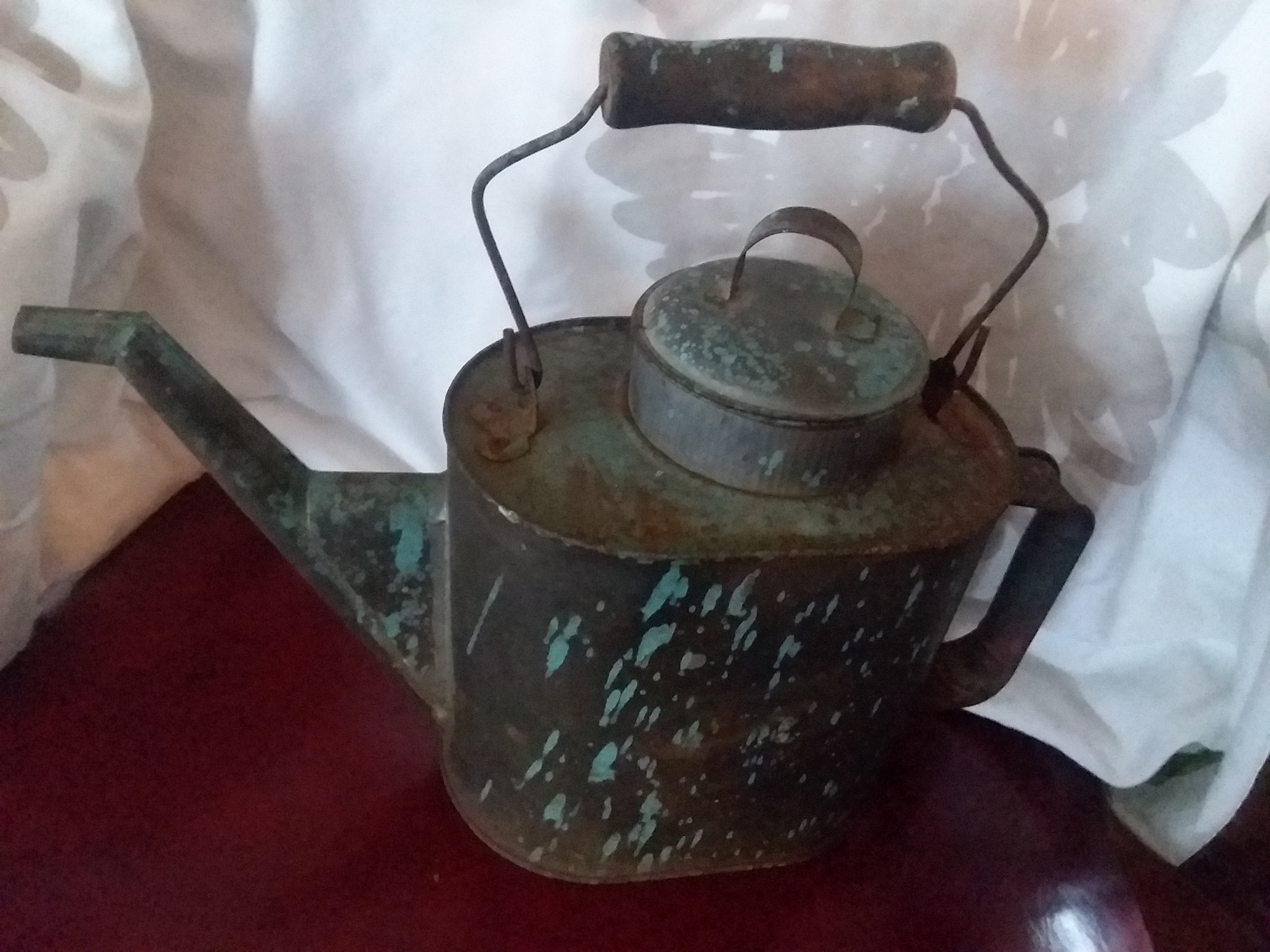 Primitive Handmade Soldered Tin Tea Kettle W/bail Handle Etsy