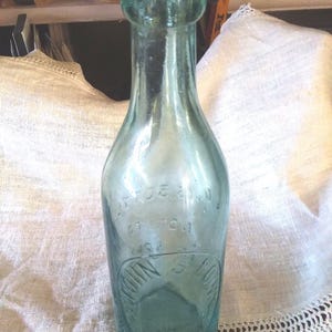 John S Low Carlisle Pa - Aqua Cork Top Bottle - Soda Bottle - Embossed - Antique
