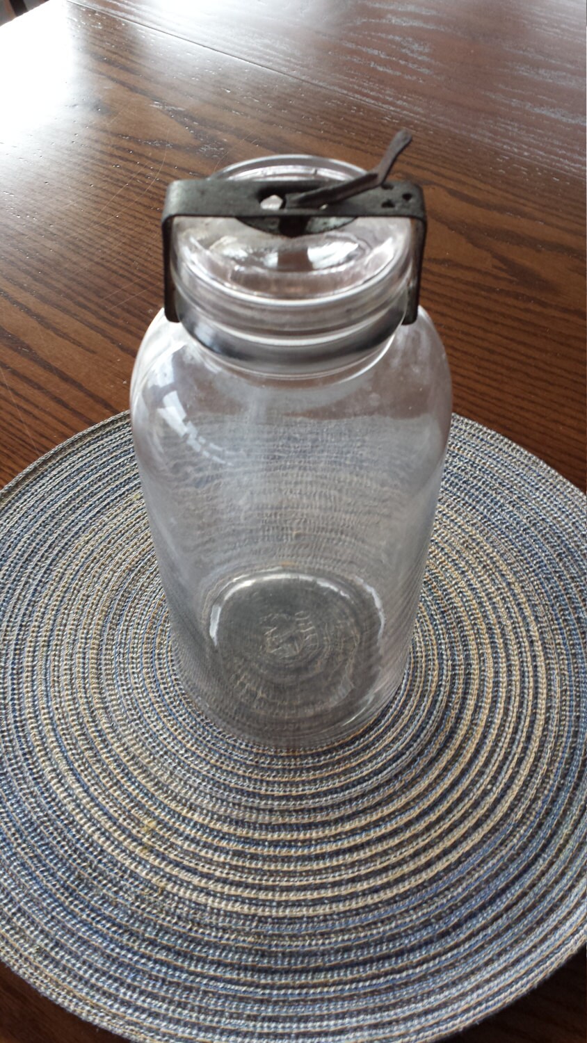 Cleveland Fruit Juice Co Clear Glass Jar Etsy