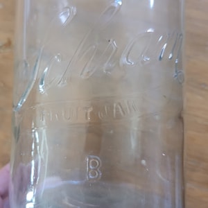 Schram Fruit Jar B 1/2 Gallon - No Lid - SOLD AS PICTURED