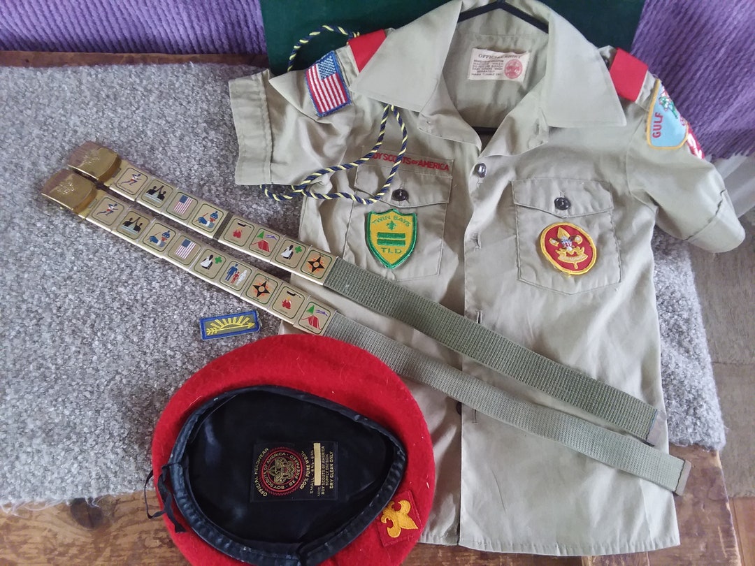 Boy Scout Shirt Hat Belts and Badges youth Small Etsy
