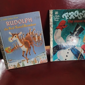 Rudolph the Red Nose Reindeer & Frosty the Snowman - Hardback Little Golden Books
