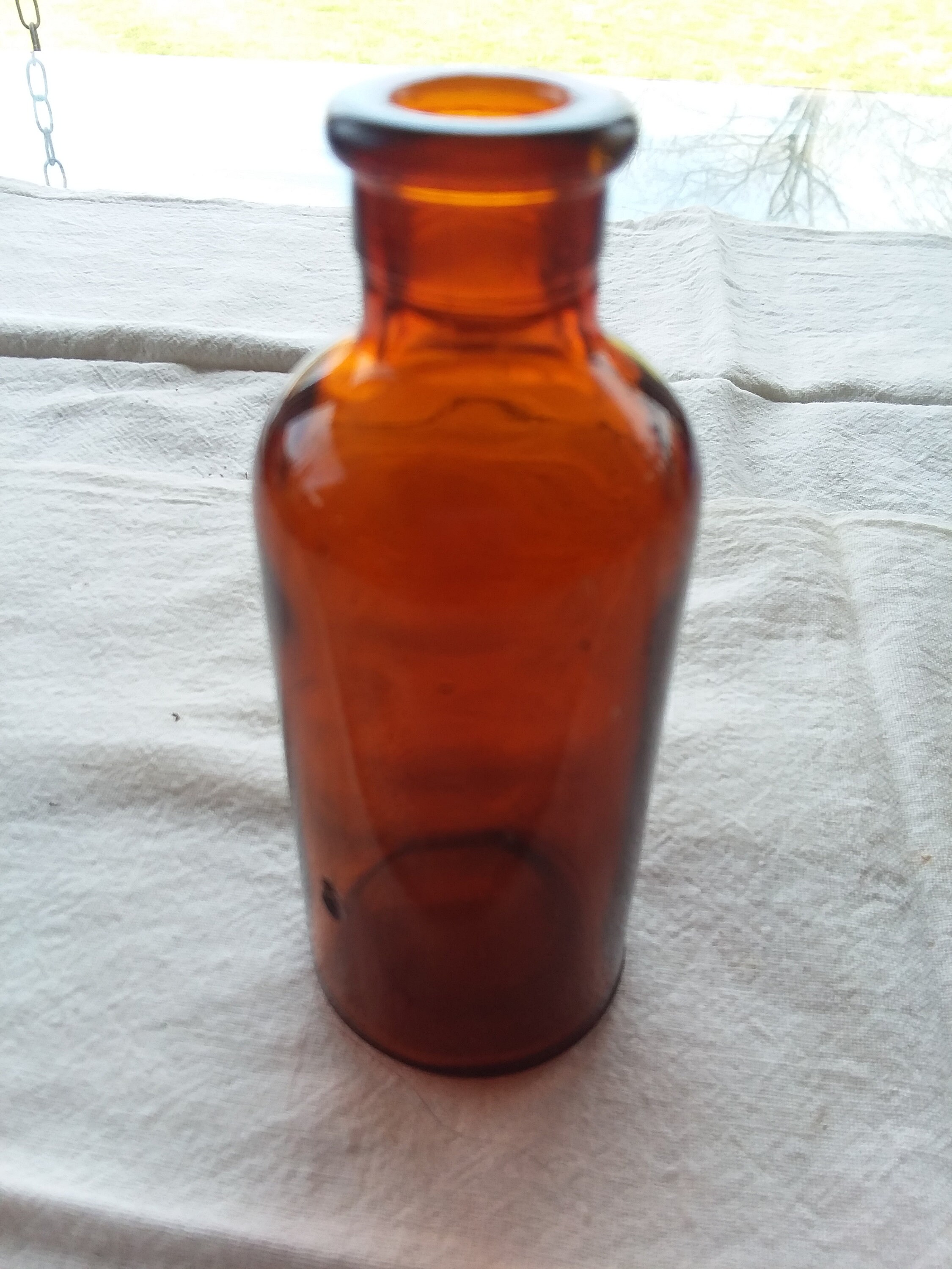 Owens Bottle Company Amber Glass Bottle