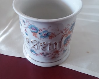 Shaving Mug - Antique German Hand Painted Porcelain