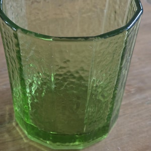 Textured Green Glass Juice Glass - Vintage