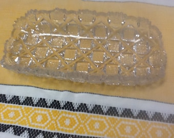 Vintage cut glass relish dish