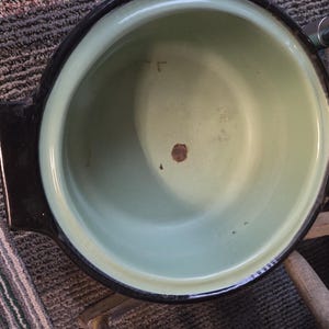 Enamelware Pot w/No Lid - Black & Green