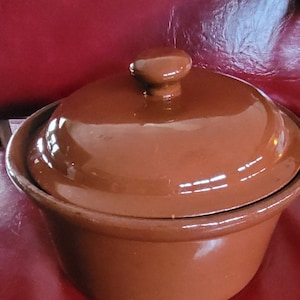 Redware terrakotta täckt gryta/bönkruka