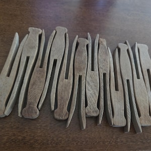 Wooden Clothespins - Antique - Set of 12
