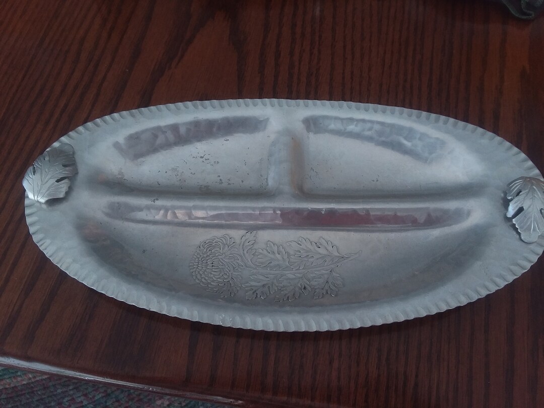 hand-wrought-silver-look-637-divided-tray-the-continental-mark-etsy