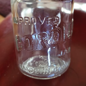 Improved Corona Jar Made In Canada Pint Jar - Glass Lid w/Zinc Ring