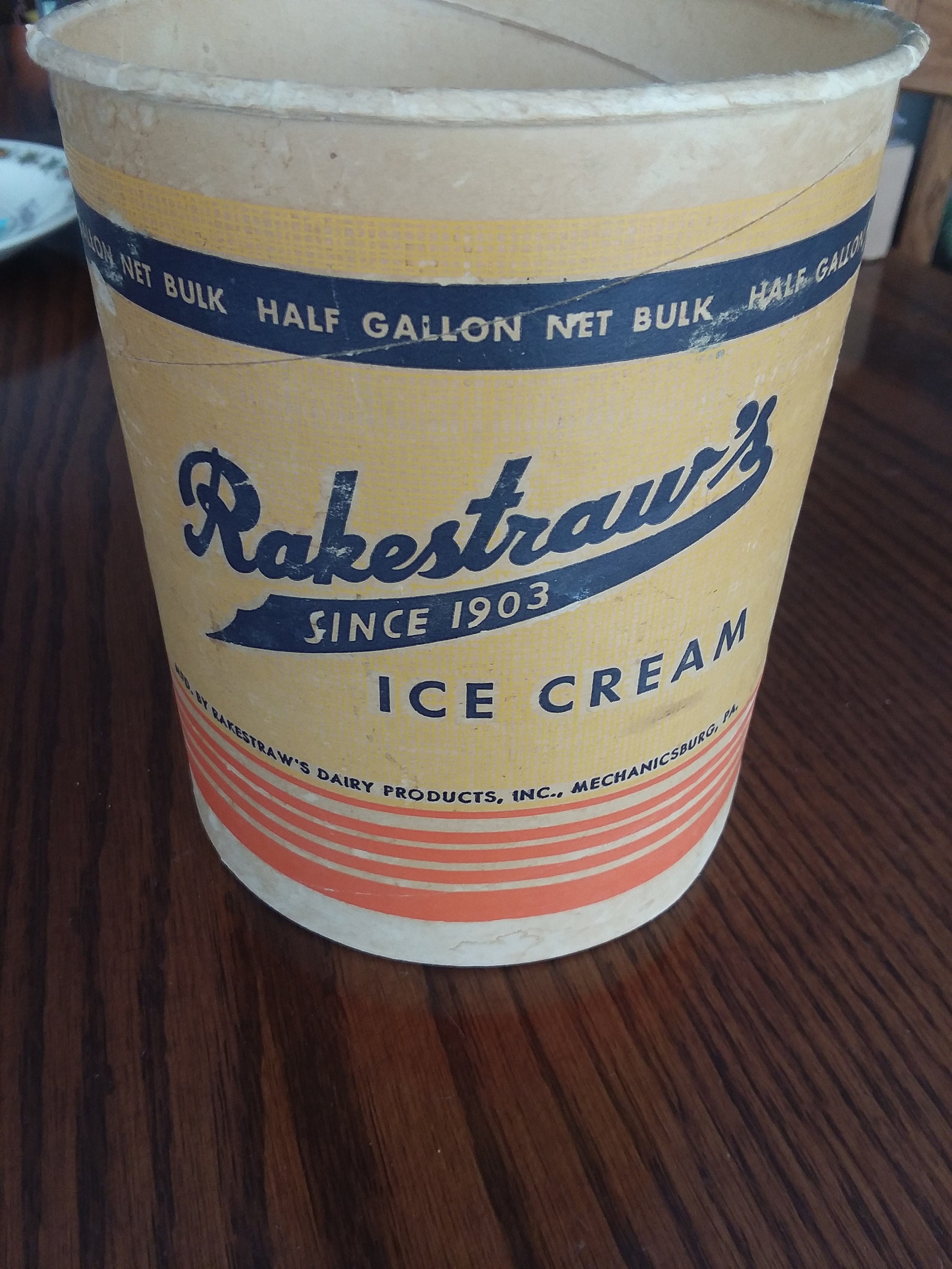 Rakestraws Ice Cream Carton NO LID Etsy