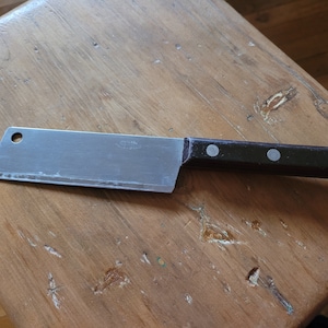 Stainless Hollow Ground USA Meat Cleaver - Vintage - Used