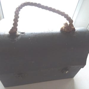 Metal Lunch Box - Primitive - Rope Handle