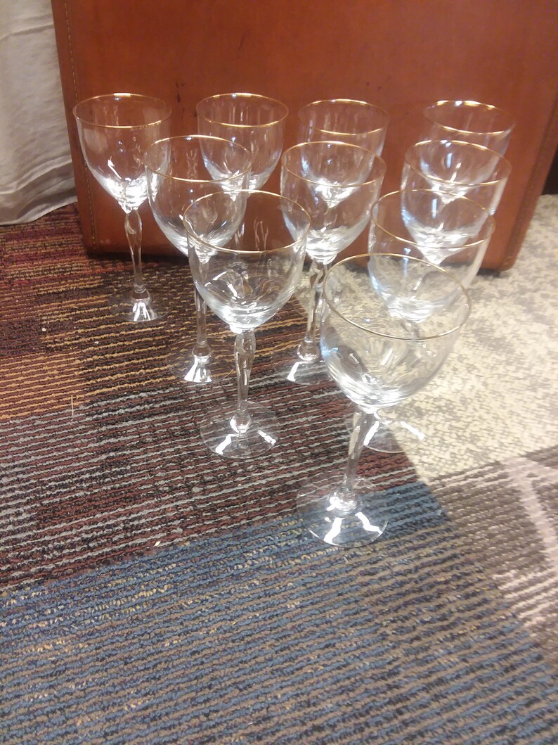 Vintage Lenox Crystal Long Twisted Stem Wine Goblet Rhythm Image 0