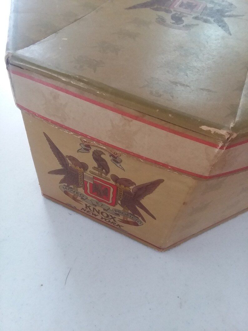 Antique Knox New York 8 Side Hat Box Etsy