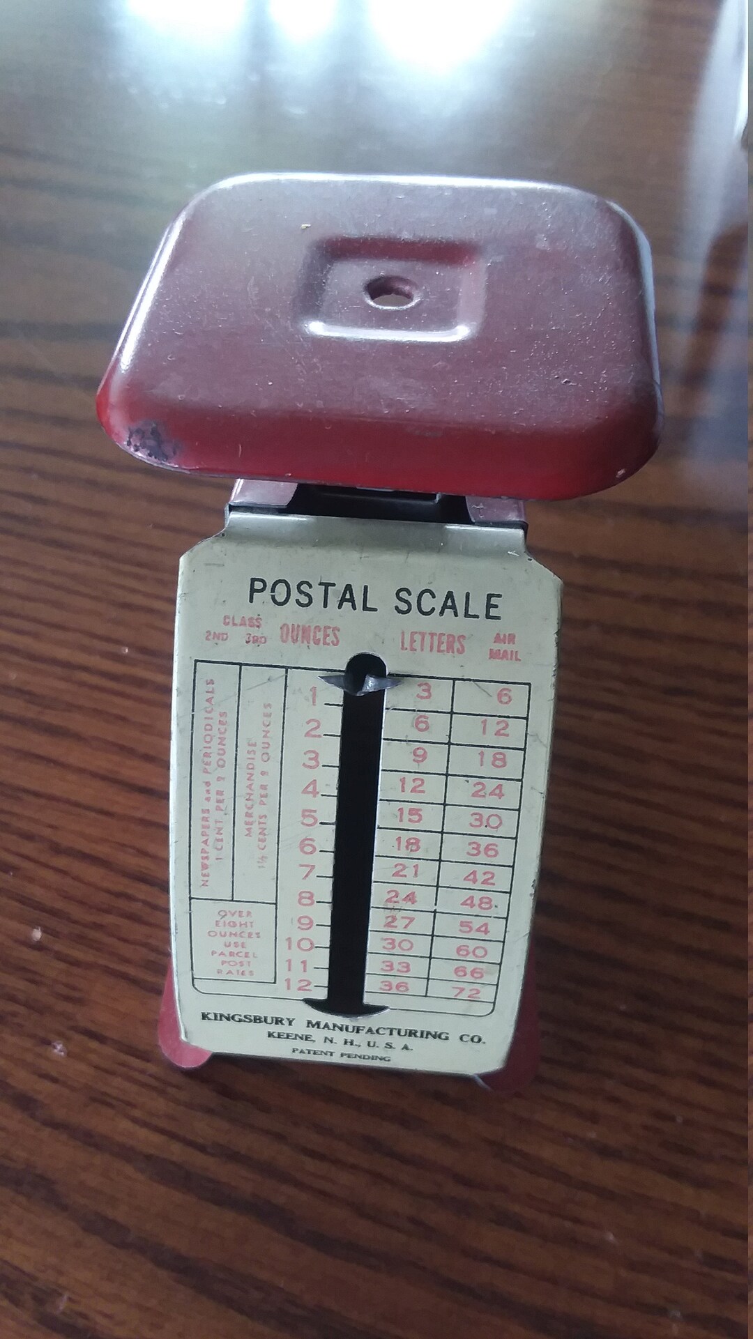 Kingsbury Manufacturing Co. Red Metal Postal Scale USA Etsy