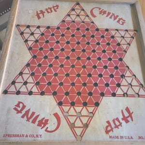 Hop Ching - J Pressman & Co - Wooden Game Board - NO MARBLES