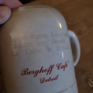 Berghoff Cafe Detroit Heavy Pottery Mug