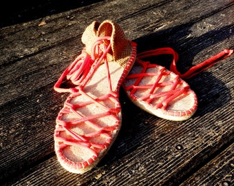 coral coloured sandals