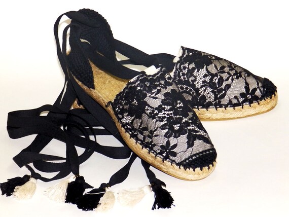 flat espadrilles lace up