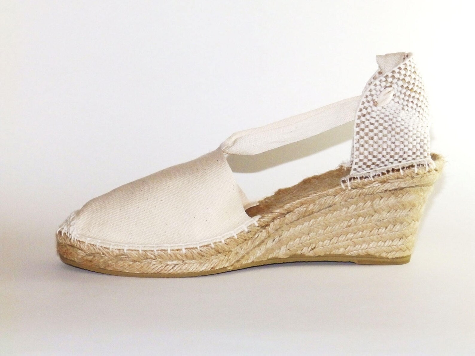 Lace up bridal wedding wedges espadrilles Beige Organic Etsy