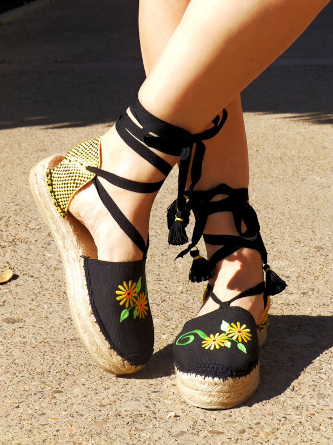 Gold lace hotsell up espadrilles