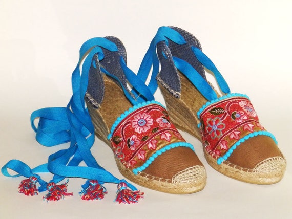 Espadrilles Alpargatas decoradas con bordado indio - Etsy España