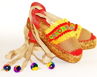 Espadrilles Sandalias marrones decoradas con - Etsy