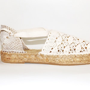 Lace espadrilles. Organic cotton. Made in Spain
