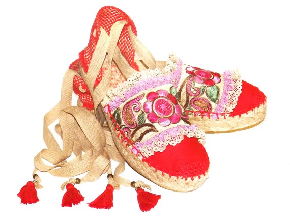 Espadrilles Alpargatas Sandalias de plataforma bordado - Etsy