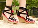 Black   Hight Wedge   Sandals   Espadrilles Alpargatas made in Spain 