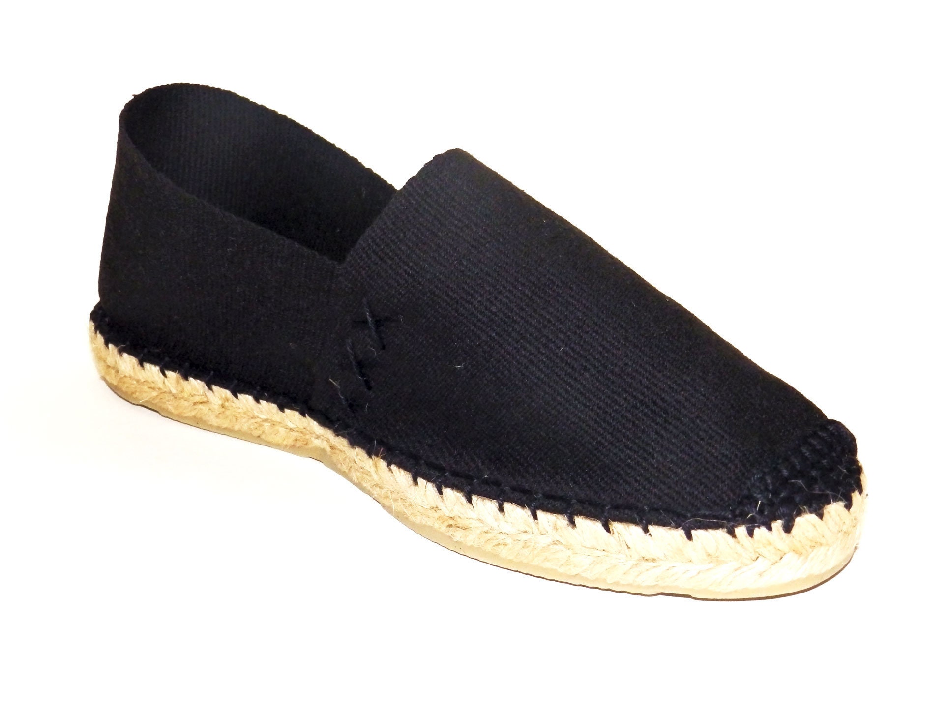 Black Flat Canvas Espadrilles. Organic Cotton. Alpargatas Made - Etsy