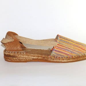 Open Toe Espadrilles. Low Wedge. Multicolor Burlap Fabric. - Etsy